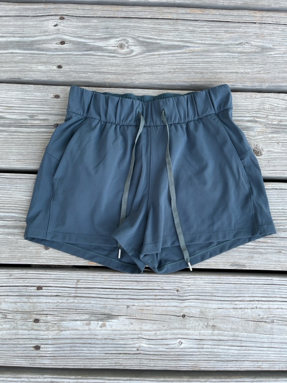 lululemon athletica Slate Blue Elastic Waist Running Shorts
